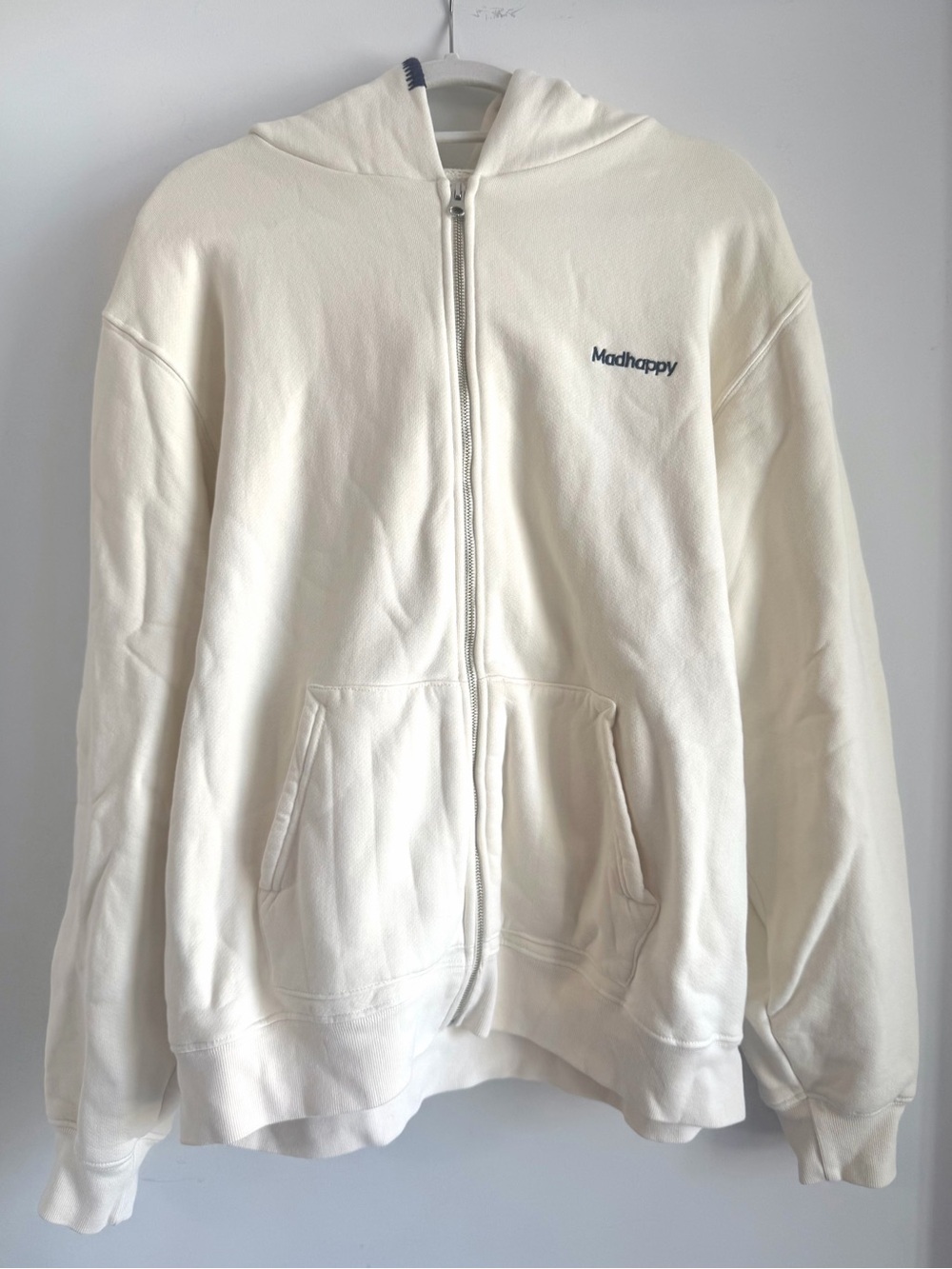 Madhappy Off-White Cream Sherpa Zip-Up Hoodie